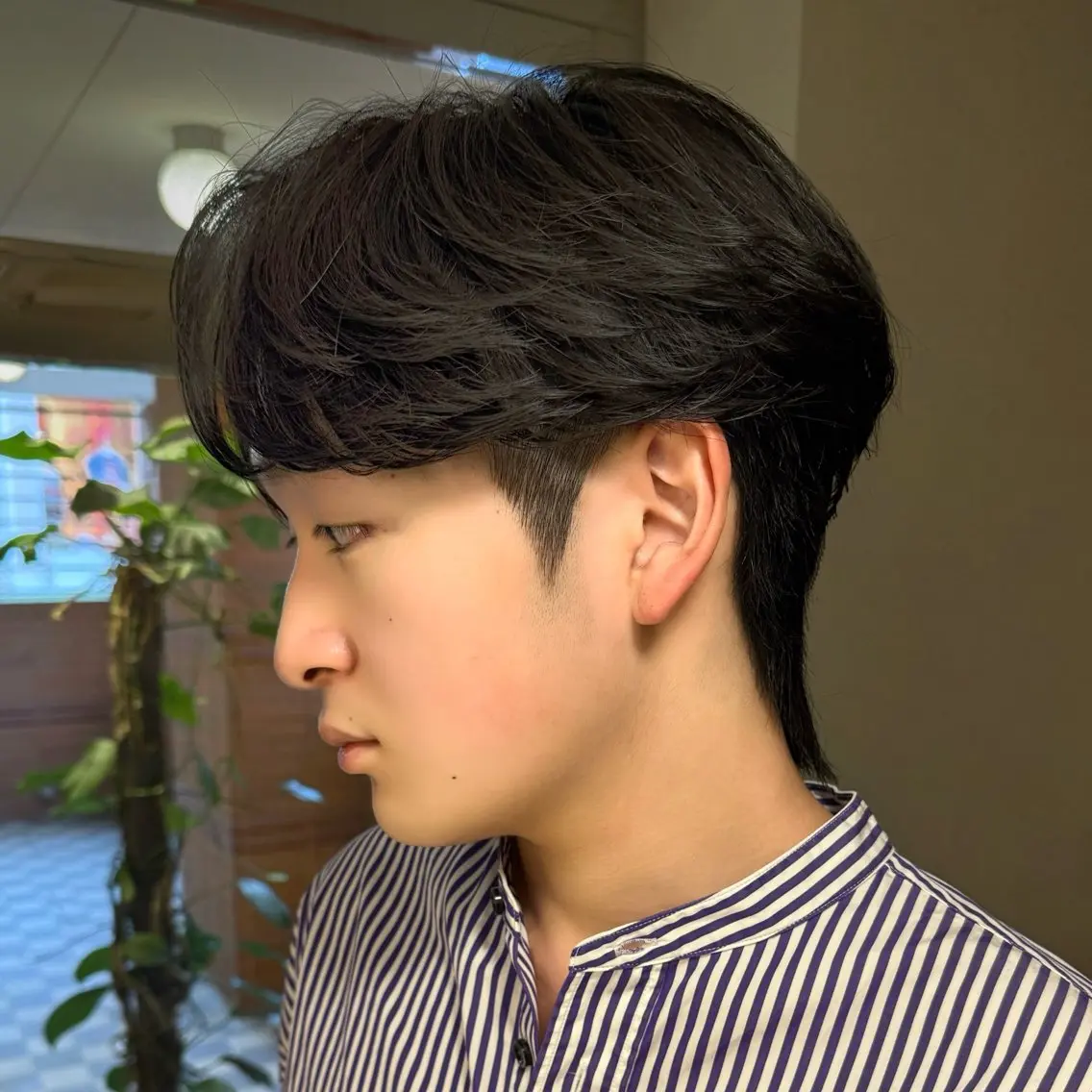 パーマ メンズ センターパート ダウンパーマ フェザーパーマ メンズ韓国風 マッシュ カット パーマ センターパート特化/ メンズカット/ヒロキのヘアスタイル