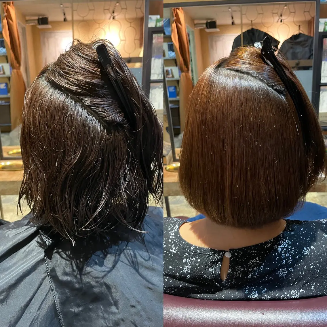 ショート 縮毛矯正 カット 縮毛矯正 saya 🌟 レイヤー/ツヤ髪のヘアスタイル