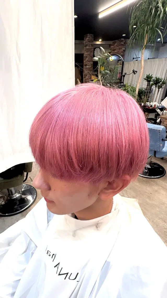 カラー ブリーチ ピンクカラー ヘアカラー 山科駅から徒歩5分 🎀Ayu🎀のヘアスタイル