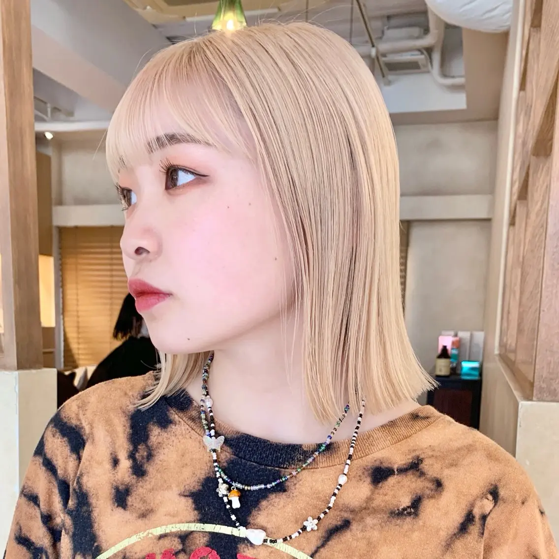 ミディアム カラー ブリーチ ブロンド ハイトーンカラー ヘアカラー トリートメント ハイトーン/ブリーチ /表参道/森山雄斗のヘアスタイル