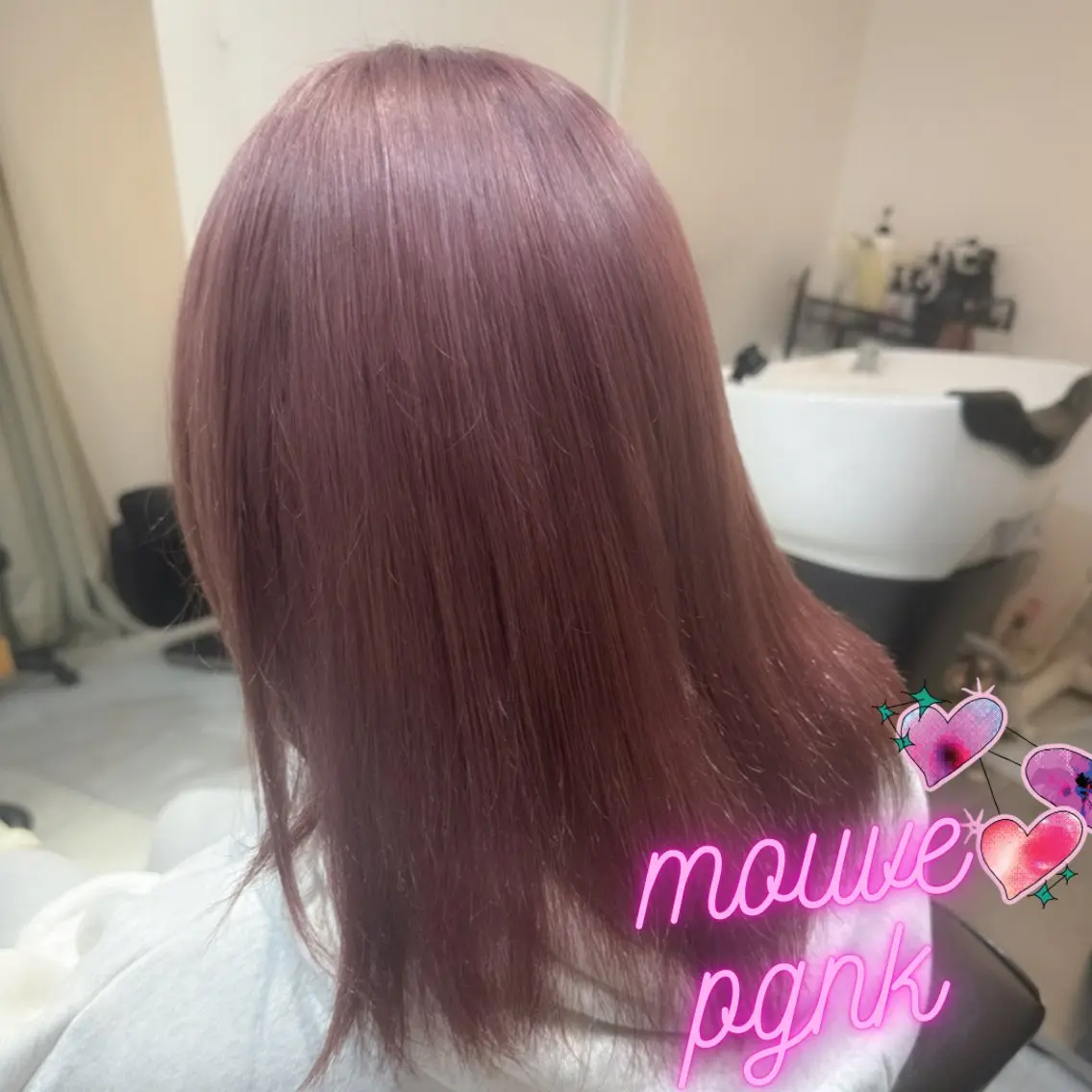 ミディアム カラー ピンクカラー 6日空き◎艶髪 misatoのヘアスタイル