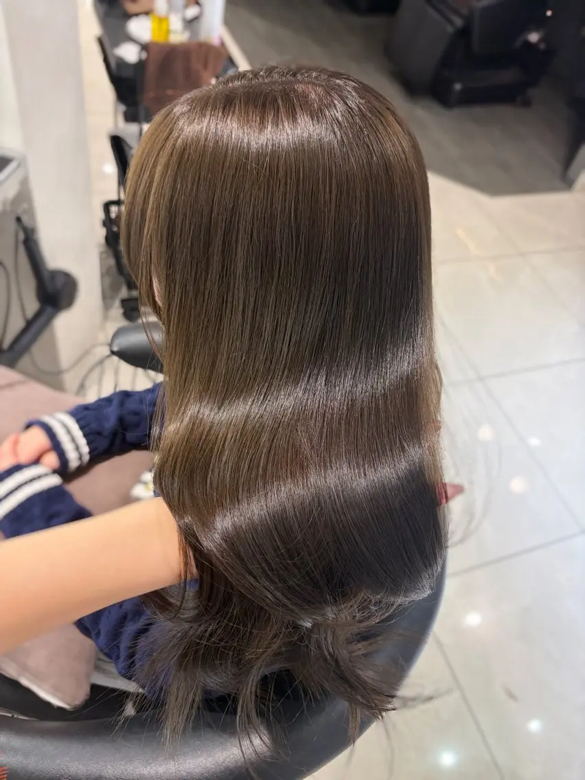 ロング カラー 透明感カラー グレージュ カット ヘアカラー トリートメント 韓国レイヤー×モテ髪 /MITSUKI🤍のヘアスタイル