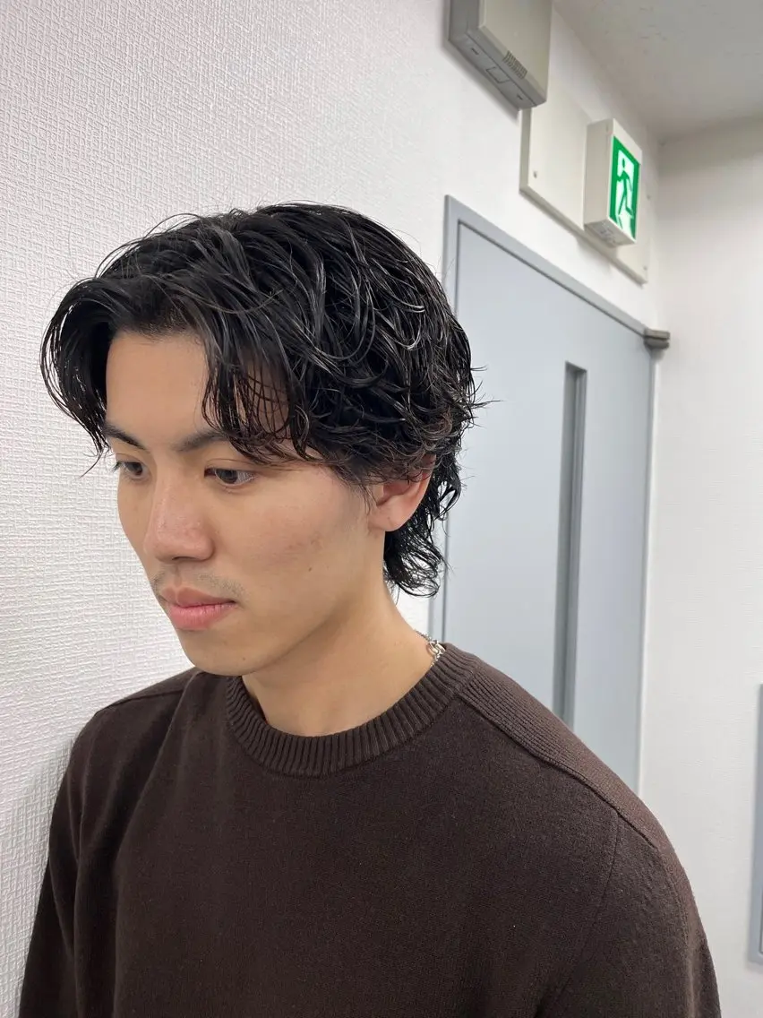 ショート カラー パーマ メンズ カット パーマ ヘアセット 🔥メンズ 特化🔥菊水皐暉🔥のヘアスタイル