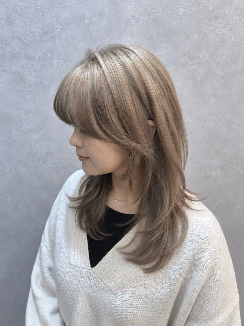 セミロング カラー ヘアカラー トリートメント 【𝐀𝐬𝐡大森】 石崎竜祐のヘアスタイル