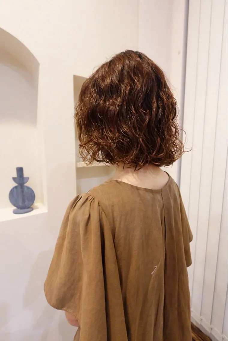 ミディアム パーマ ミディアムパーマ ボブ カット メンズ/透明感カラー しゅうとのヘアスタイル
