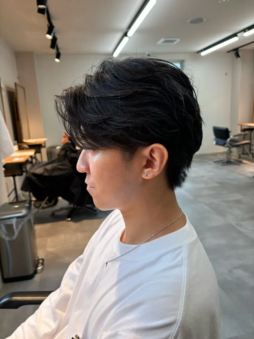 パーマ メンズ フェザーパーマ メンズパーマ ニュアンスパーマ 保立フェザーパーマ 大人メンズヘア船橋駅のヘアスタイル