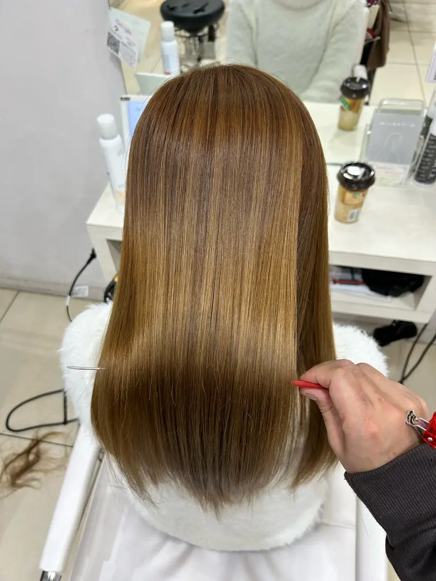 ロング カット ヘアカラー トリートメント 【髪質改善カラー】 瀧田嵐士🇰🇷のヘアスタイル