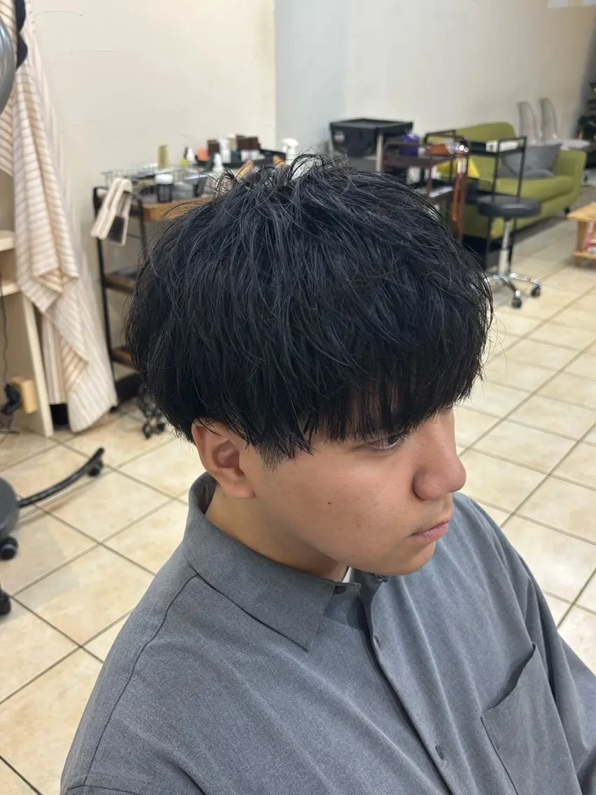 ショート メンズ マッシュ スパイキーショート/ メンズパーマ/関内涼のヘアスタイル