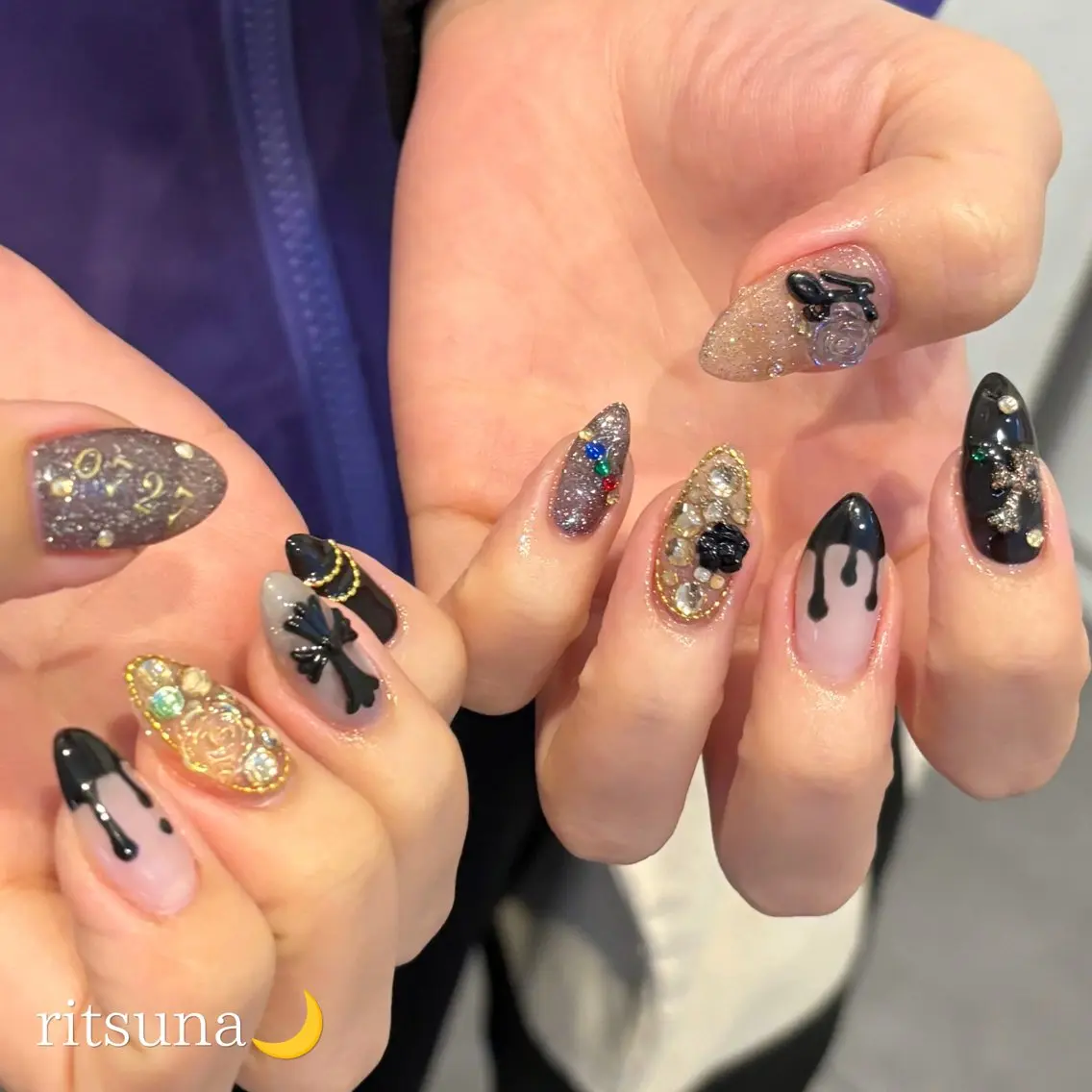 ネイル ハンドネイル ritsuna🌙 nail 堺筋本町のネイルデザイン