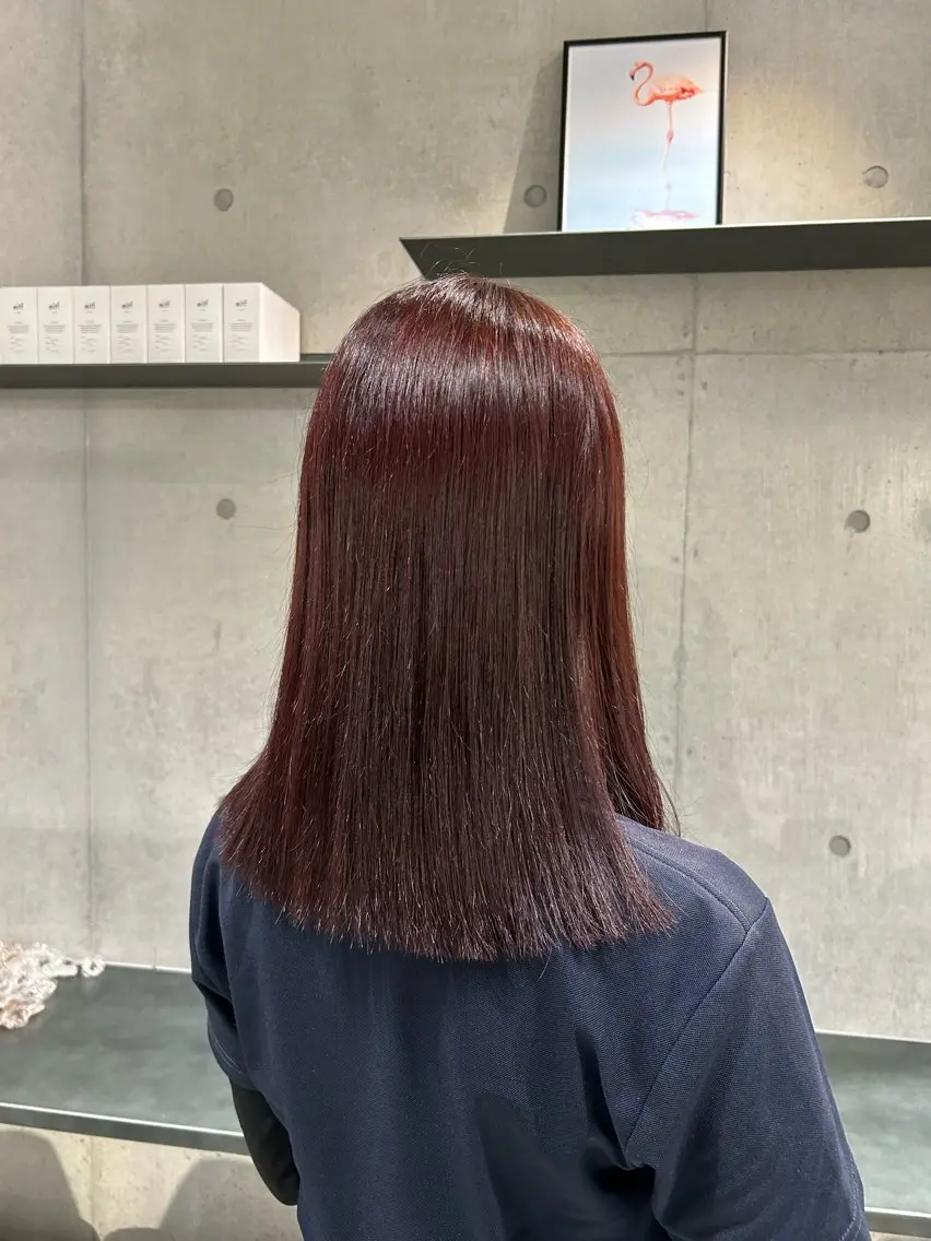 ミディアム カラー ヘアアレンジ ヘアカラー トリートメント ボブ艶モテカラー🫧 カリンのヘアスタイル