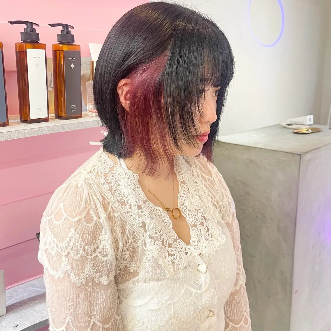 ショート カラー 🎀ミルクティー/暖 色×レイヤー/マリアのヘアスタイル