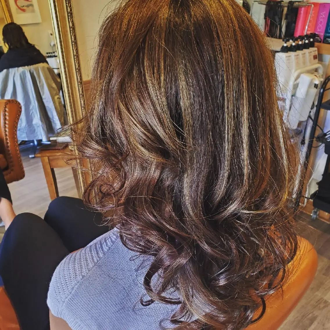 ロング カラー アディクシーカラー ブルーカラー ハイライトカラー 外国人風カラー ハイライト ヘアカラー spa hair ark 富井直美のヘアスタイル