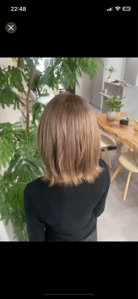 ミディアム カラー ヘアカラー 🍑透明感トレンド カラー🍑のヘアスタイル