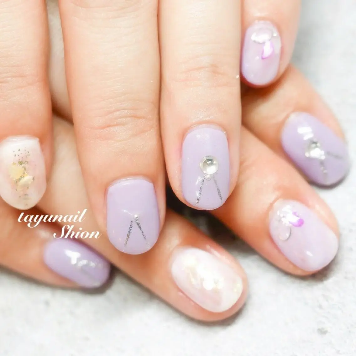 ネイル アートネイル ブルー ジェルネイル ニュアンスネイル パラジェル ネイルサロン 【たゆnail】のネイルデザイン