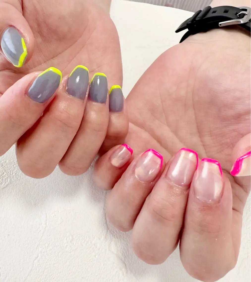ネイル フレンチネイル ミラーネイル ハンドネイル nail salon Linoのネイルデザイン