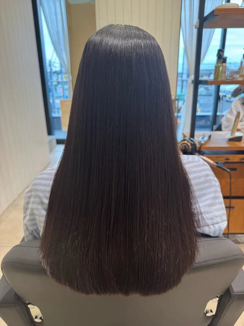 ロング カラー ストレート⭐️ 髪質改善カラー⭐️のヘアスタイル