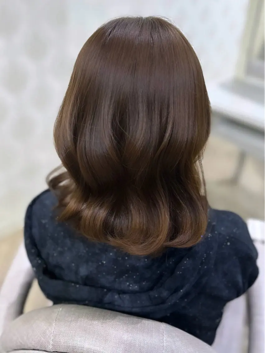 ミディアム カラー ブラウンカラー ナチュラルブラウン オレンジ さや𝜗𝜚 カラーモデル募集中のヘアスタイル