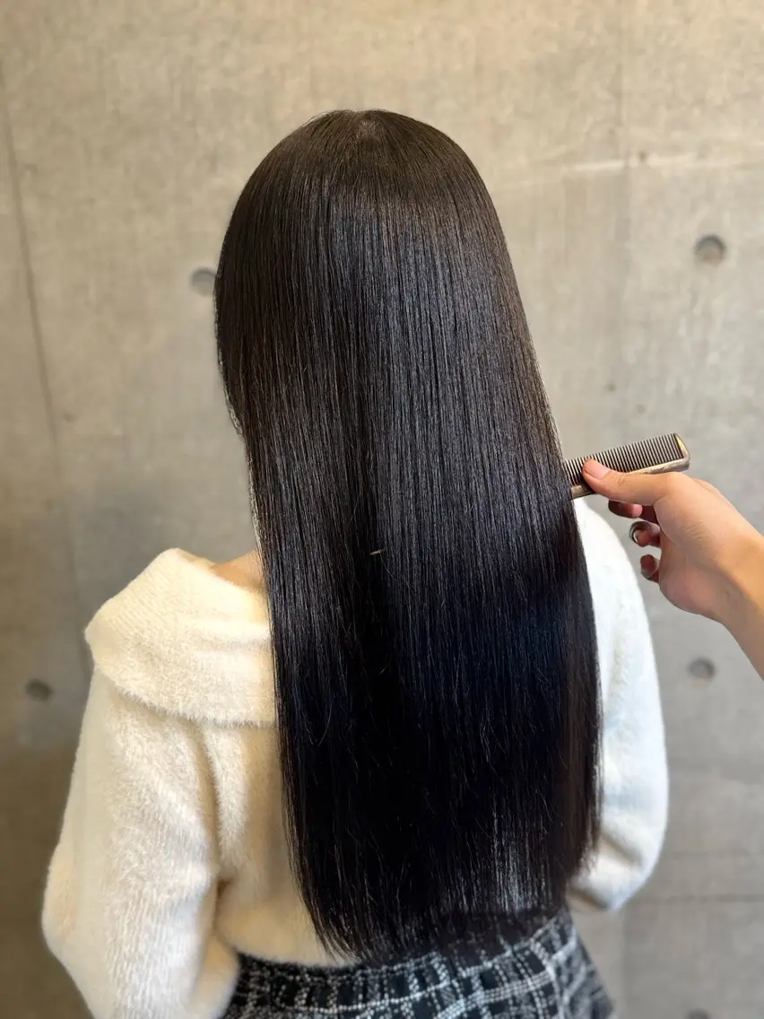 ロング パーマ カット 縮毛矯正 トリートメント 6/29まで 💐🤍理保のヘアスタイル
