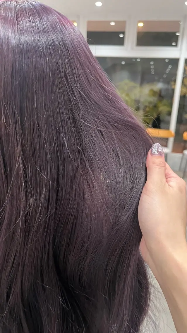 ロング カラー ブリーチ ディープラベンダー ラベンダーカラー ヘアカラー 橋本 保奈美のヘアスタイル