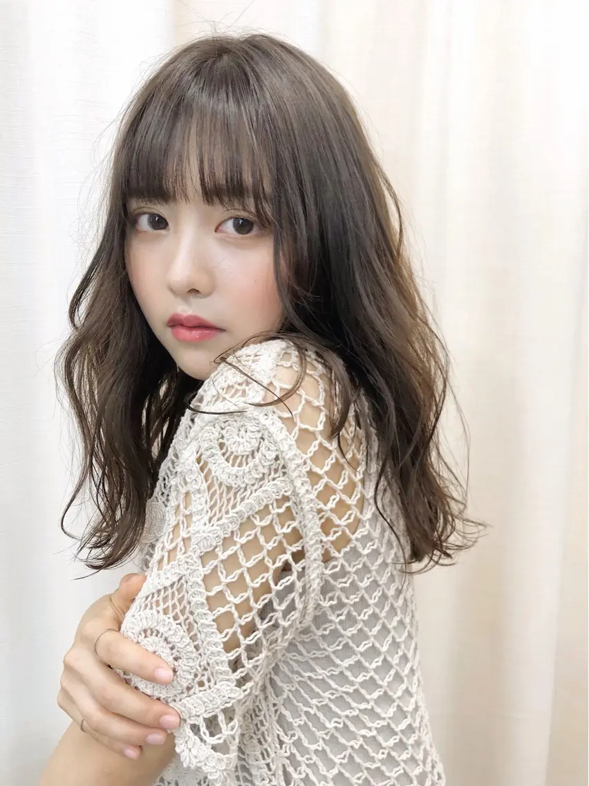 セミロング ボブ 顔まわりレイヤー 髪質改善 韓国風ヘア レイヤーカット 鈴木早記　insta →saki_03sのヘアスタイル