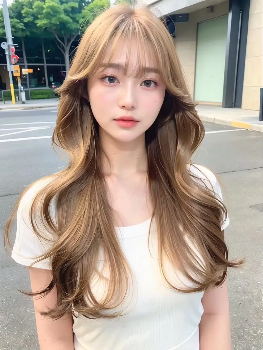 ロング カラー ヘアアレンジ ロングレイヤー くびれヘア 髪質改善 韓国風ヘア くびれレイヤー カット ヘアカラー トリートメント ヘッドスパ ヘアセット レイヤーカット/艶髪 🎀笠原 優花🎀のヘアスタイル