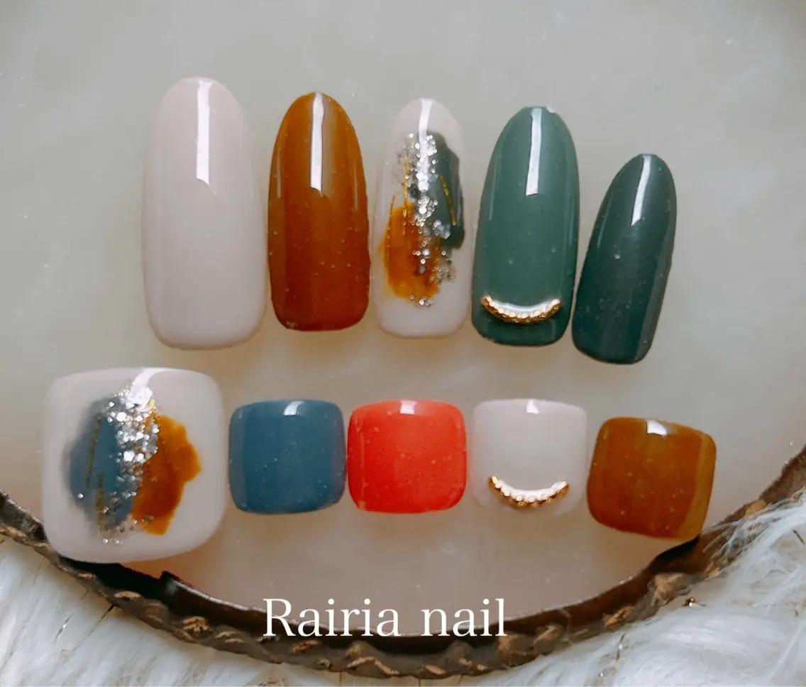 ネイル アートネイル ジェルネイル 持ち込み ニュアンスネイル パラジェル Rairia nail本八幡店のネイルデザイン
