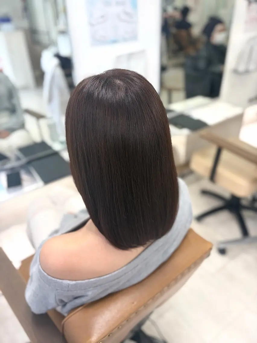 セミロング カラー ブラウンカラー ピンクカラー トリートメント ヘアカラー トリートメント あいみ ♬.*ﾟのヘアスタイル