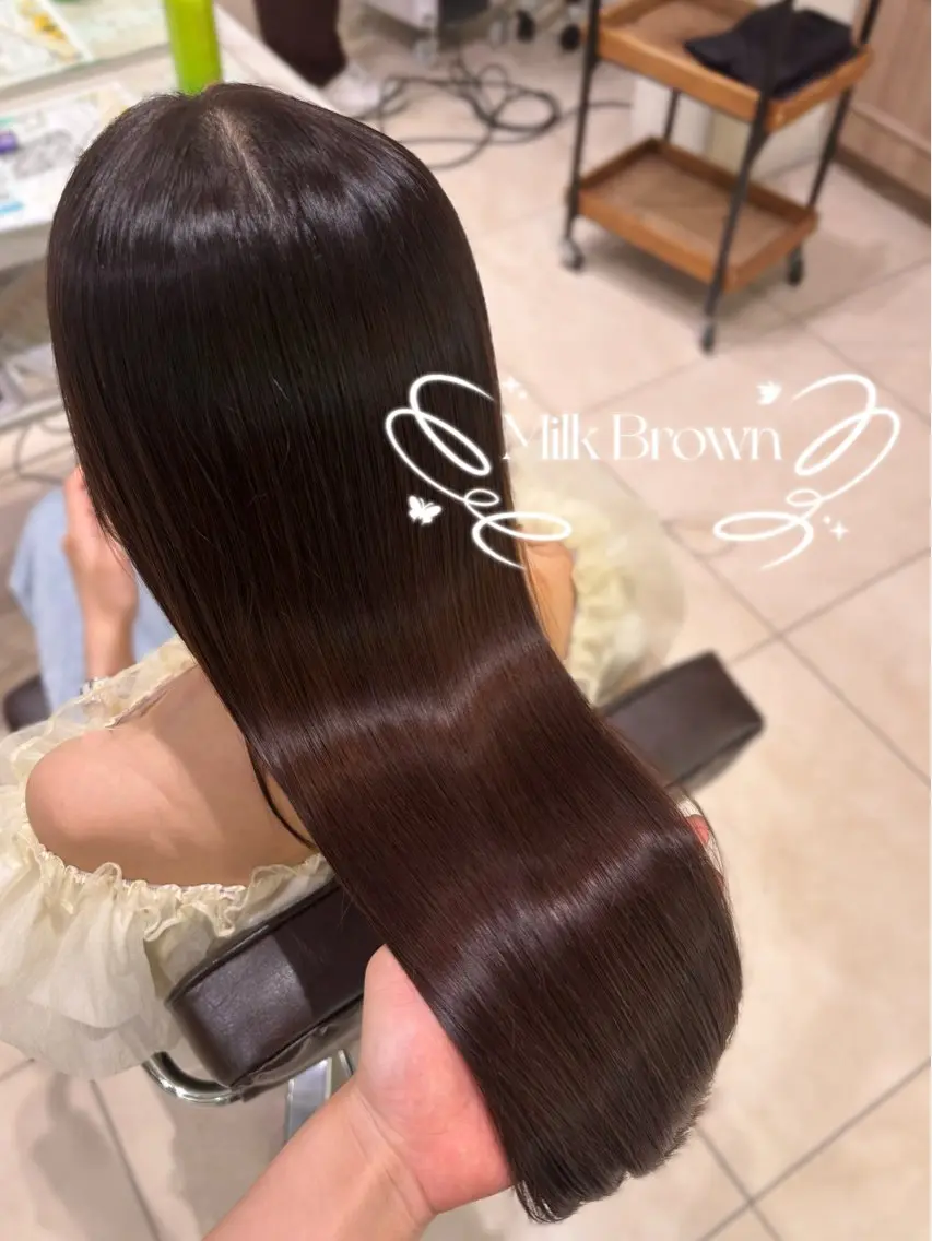 ミディアム トリートメント カット ヘアカラー トリートメント 縮毛矯正/艶カラー /𝐒𝐚𝐤𝐢のヘアスタイル