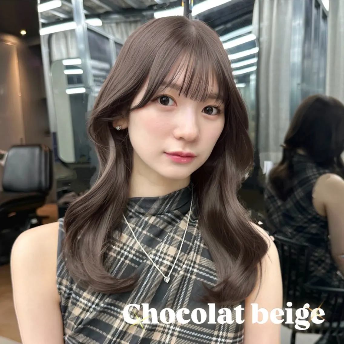 セミロング カット ヘアカラー トリートメント 韓国/ワンホンヘア 髪質改善/MaCoのヘアスタイル