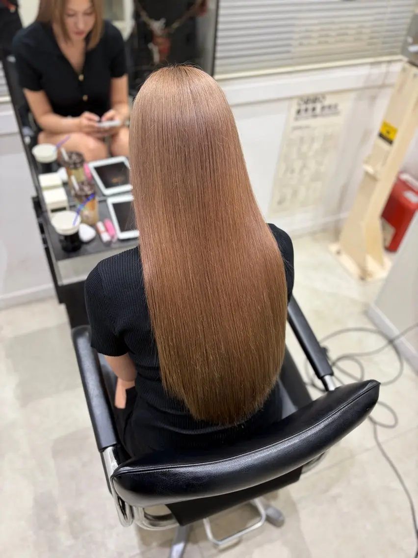 ロング カット 縮毛矯正 全席個室美容室/レイ ヤー/美髪矯正のヘアスタイル