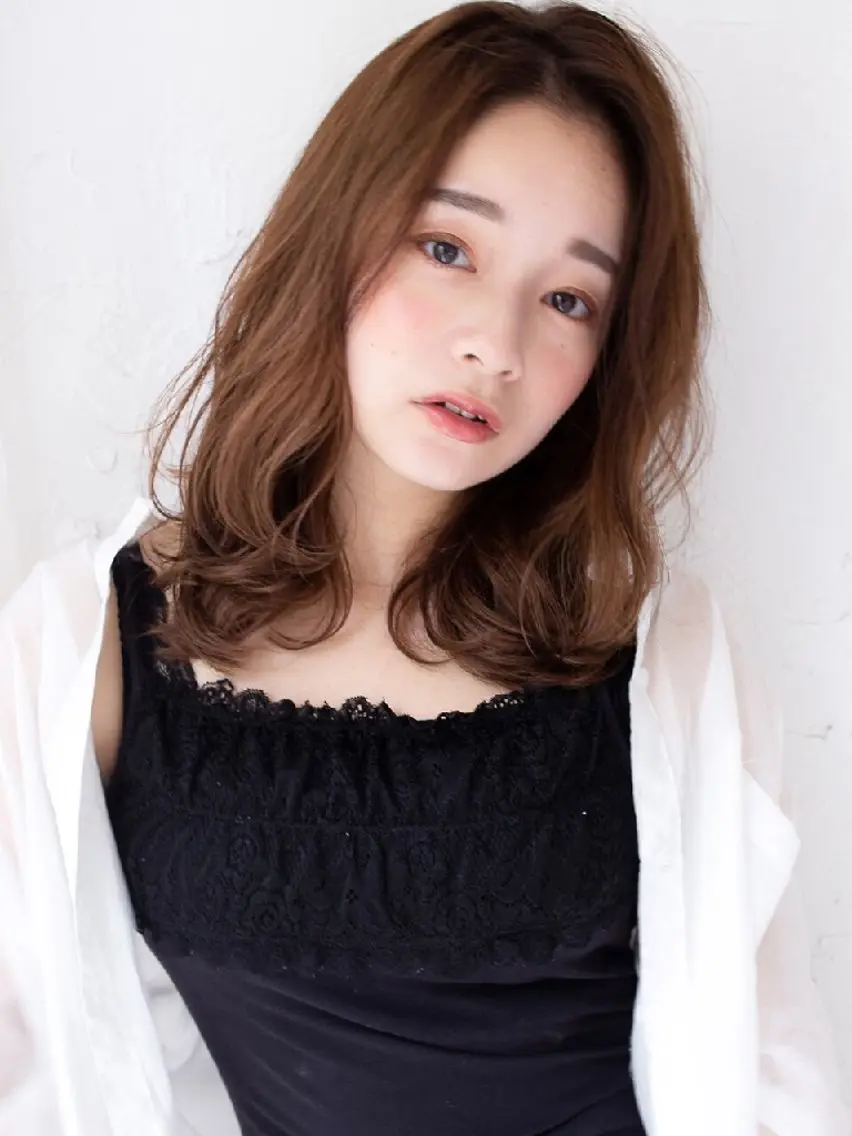 セミロング パーマ セミロングパーマ カット パーマ ブリーチハイライト✨ 山口そらのヘアスタイル