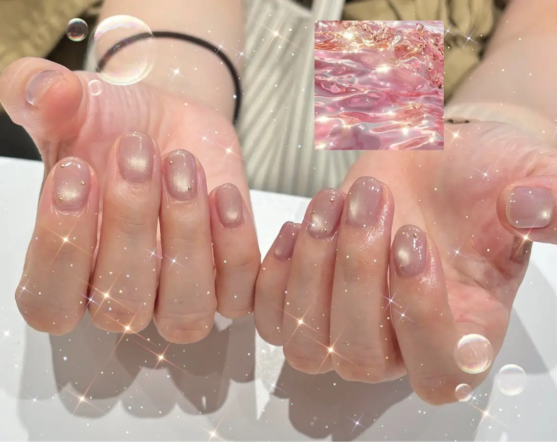 ネイル ゴールド マグネットネイル SAKURA ʚ🎀ɞのネイルデザイン