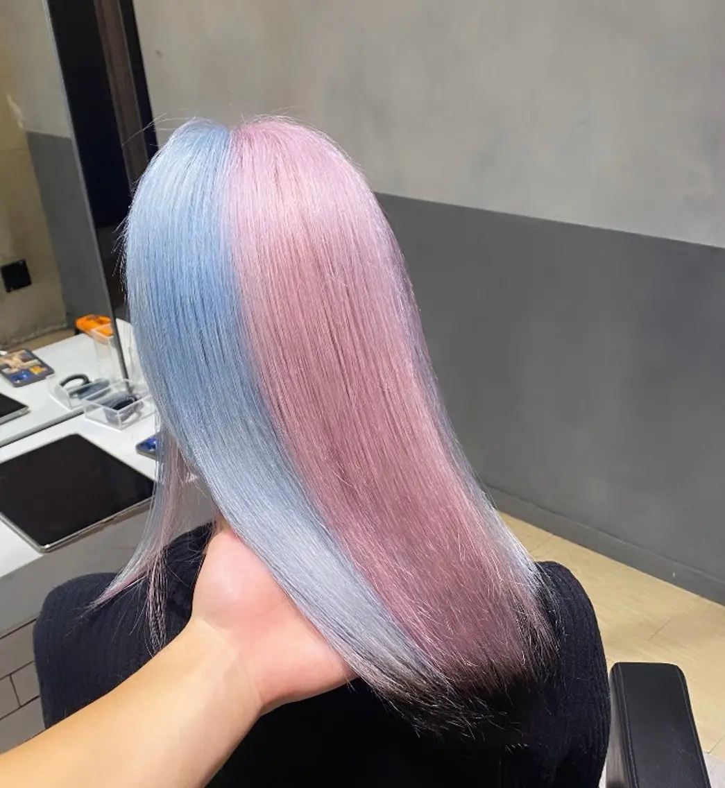 ロング ヘアカラー トリートメント ハイトーンエフェクト ブリーチいち丸のヘアスタイル