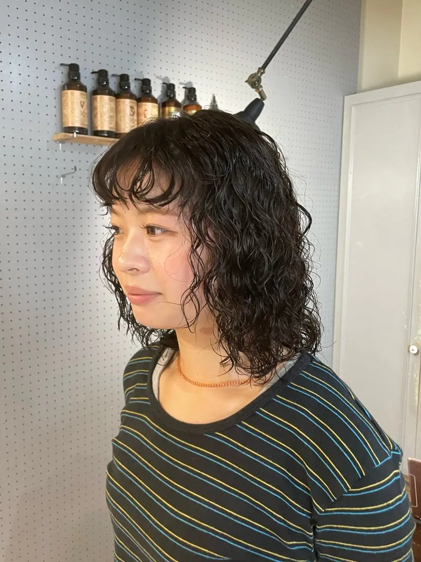 ミディアム パーマ カット パーマ 🤩噂のMr.髪ポジ ティブ®️yu🤩のヘアスタイル