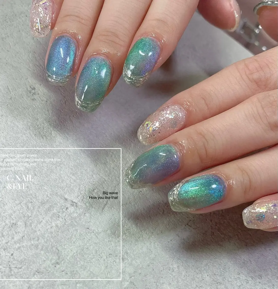 ネイル フットネイル フレンチネイル 氷ネイル・うるうるネイル マグネットネイル ミラーネイル C.Nail &Eyeのネイルデザイン