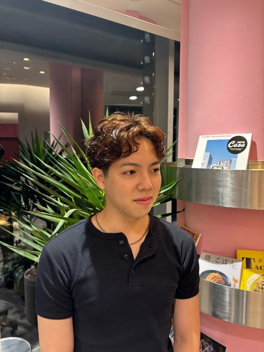 ショート パーマ メンズ パーマ リュウザキ シオンのヘアスタイル