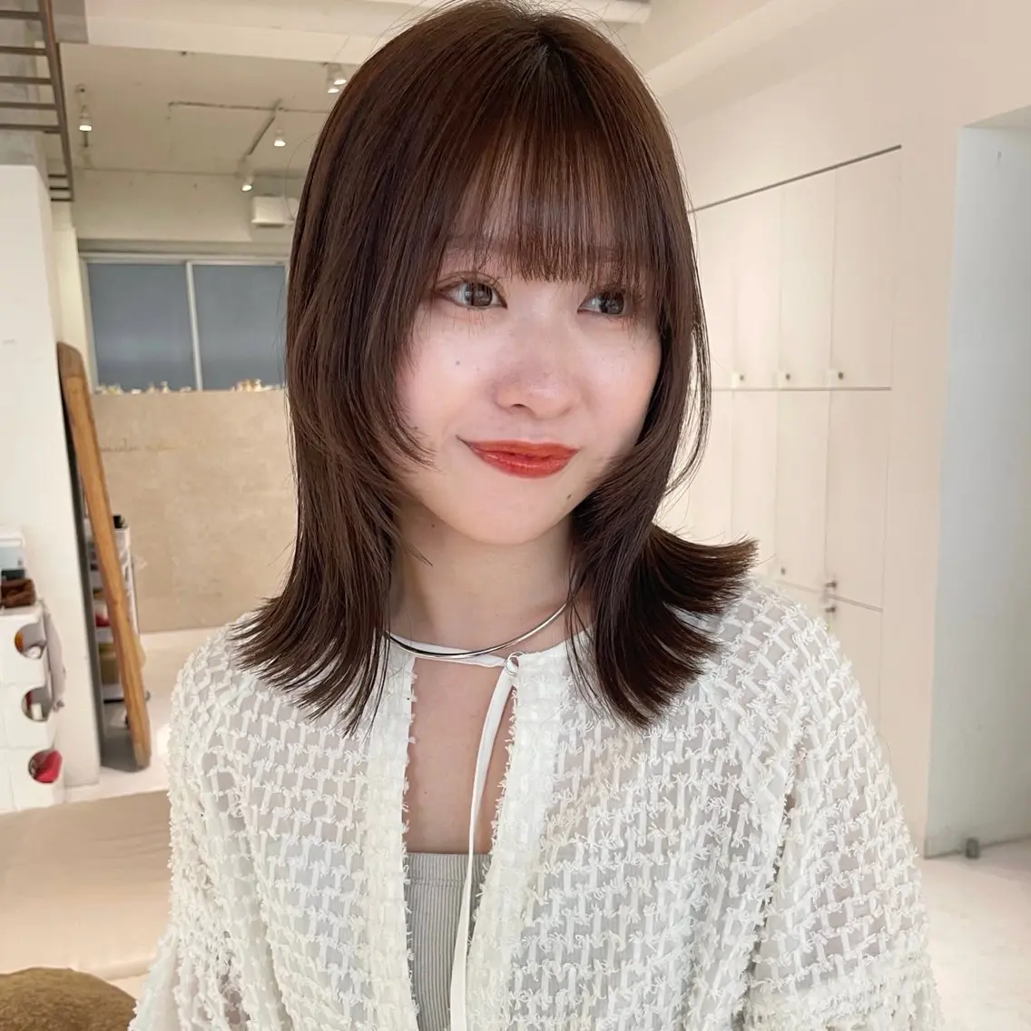 ミディアム カット ヘアカラー トリートメント haruko🎀⌇ レイヤーカットのヘアスタイル