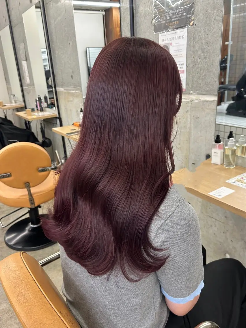 ロング カラー カット ヘアカラー トリートメント 🌷ラベンダーピンク 顔まわり🌷ねいろのヘアスタイル