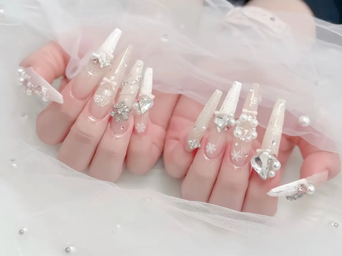 ネイル クリアネイル ドット フットネイル ジェルネイル グリーン ハンドネイル Rin Nail 新大久保店のネイルデザイン