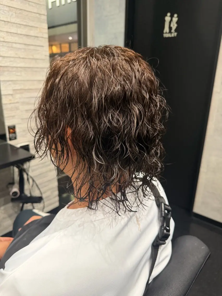 ミディアム パーマ メンズ momo 🌺のヘアスタイル