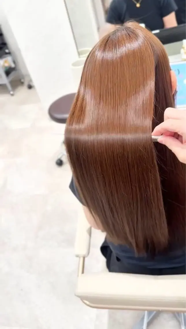 ロング カット ヘアカラー 縮毛矯正 sinsia縮毛矯正 酸性ストレート　銀座のヘアスタイル
