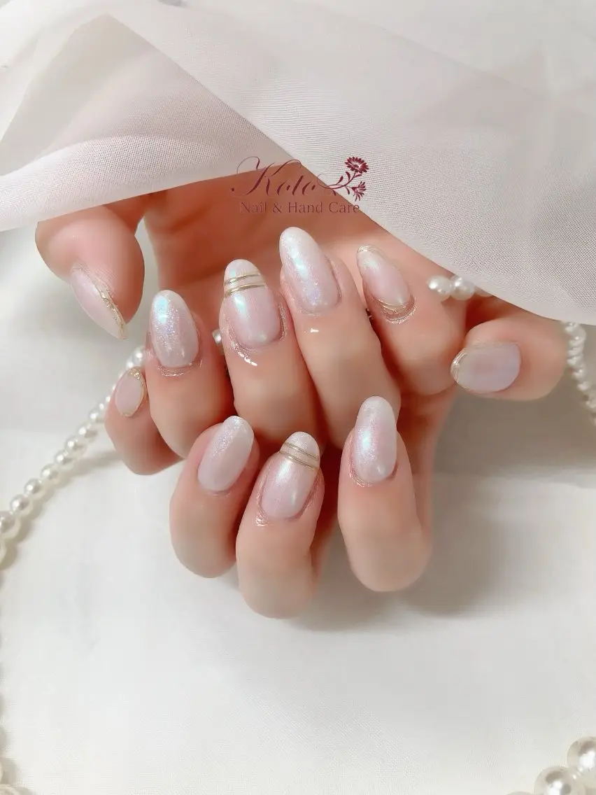 ネイル オーロラネイル 長さ出し ジェルネイル 持ち込み ニュアンスネイル ハンドネイル Nail Salon KOTOのネイルデザイン