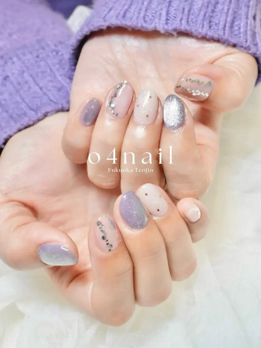 ネイル ブルー 春ネイル ハンドネイル o4nail___ ARISAのネイルデザイン