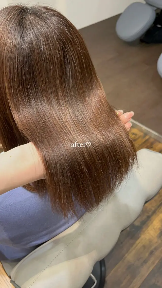 ミディアム ヘアカラー トリートメント MAHIRU🤍 艶髪・ストレート🫧のヘアスタイル