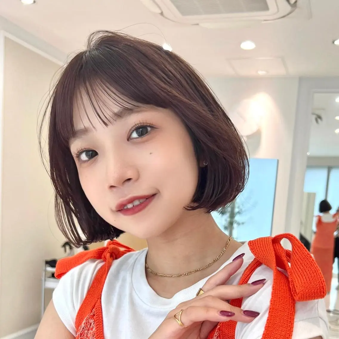 ショート 切りっぱなしボブ ボブ 韓国風ヘア ✨まとまるボブ/ 切りっぱなし/ユキナのヘアスタイル