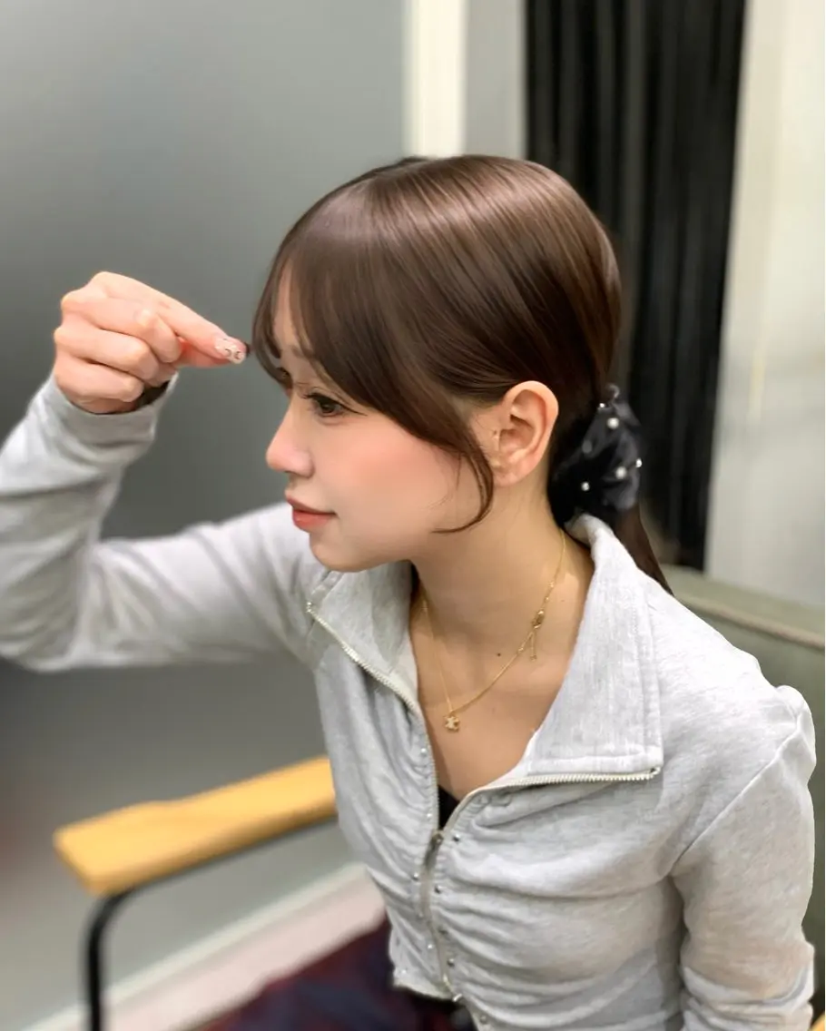 ロング カット ヘアカラー トリートメント 🎀韓国風顔周り× 透明感/梅田/アリサのヘアスタイル