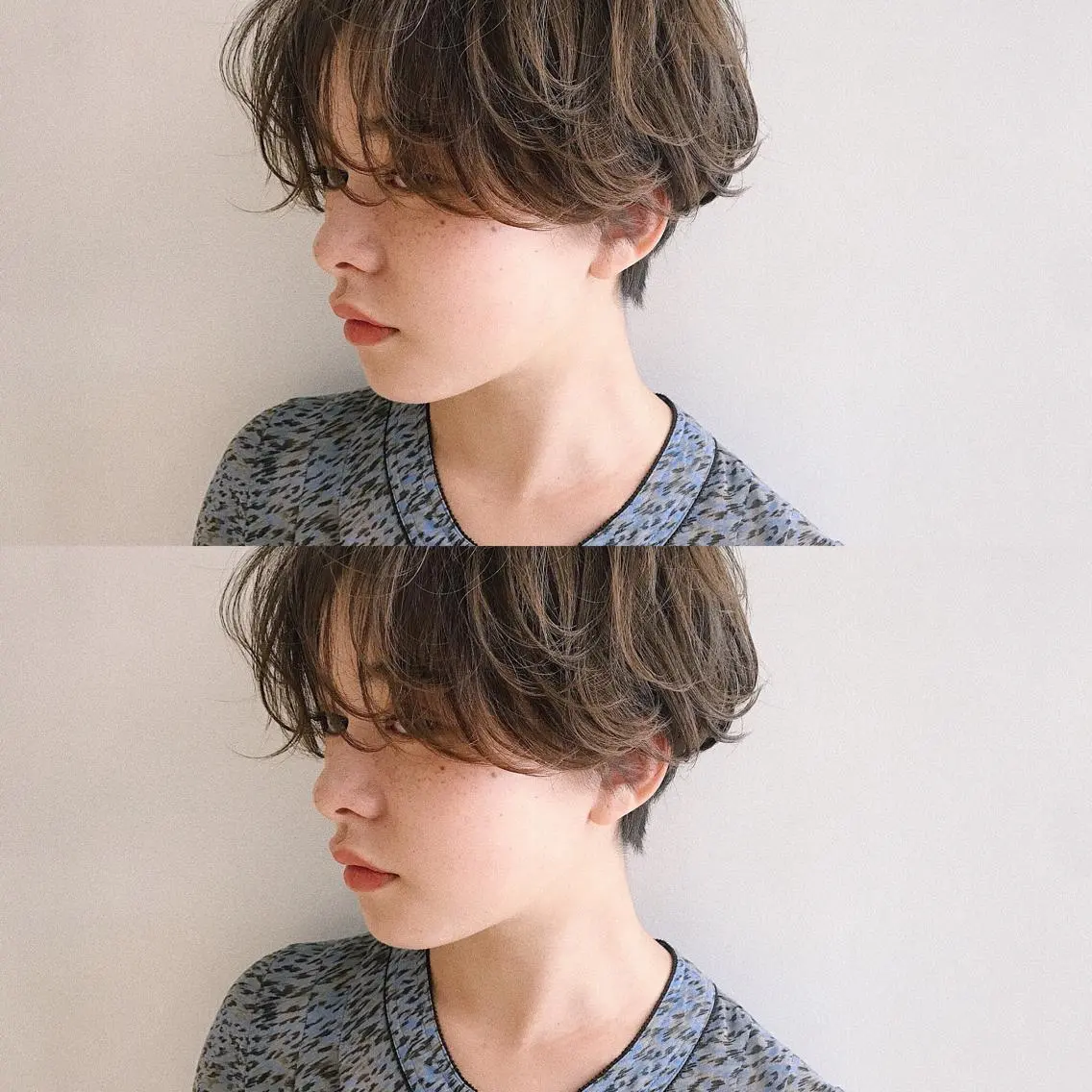 ショート カラー パーマ ヘアアレンジ ハンサムショート ショートヘア 小顔カット カット ヘアセット 松田 亮葉のヘアスタイル