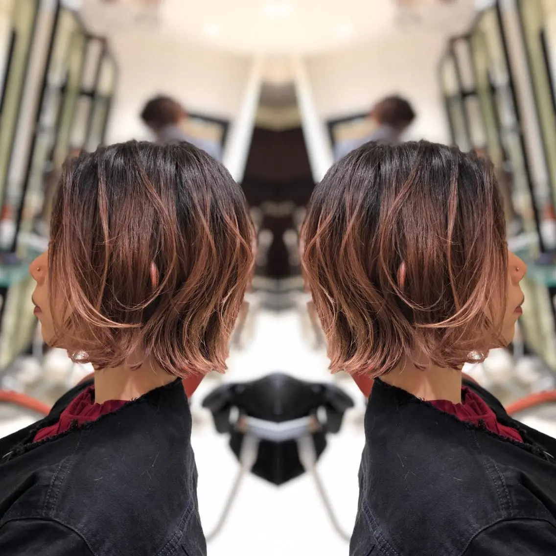 ショート カット ヘアカラー Y Uのヘアスタイル