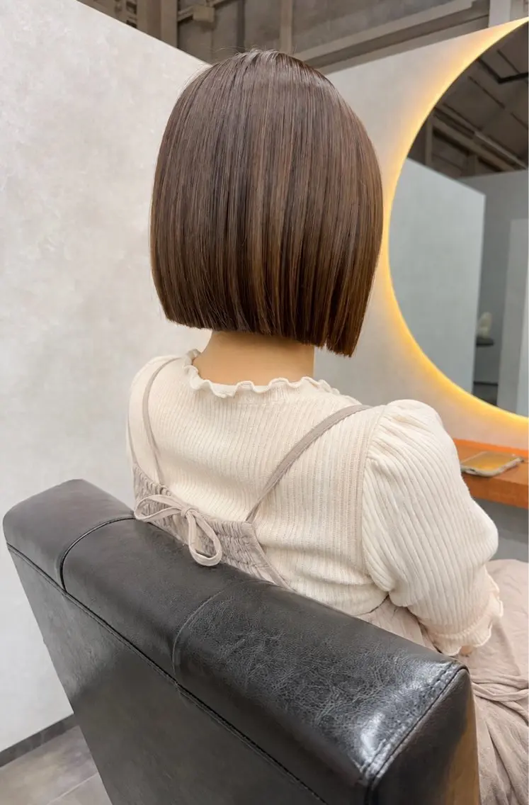 ミディアム カット ヘアカラー 佐藤 菜穂のヘアスタイル
