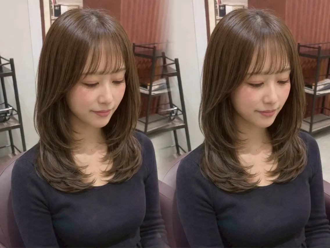 ロング カラー ベージュカラー ブラウンカラー 透明感カラー くびれヘア 韓国風ヘア キラ🌟 艶感color🎀のヘアスタイル